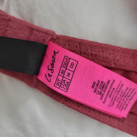 Burgrundy red la senza lace unlined bra floral 34 DDD and 36 DD CUP - Picture 10 of 10